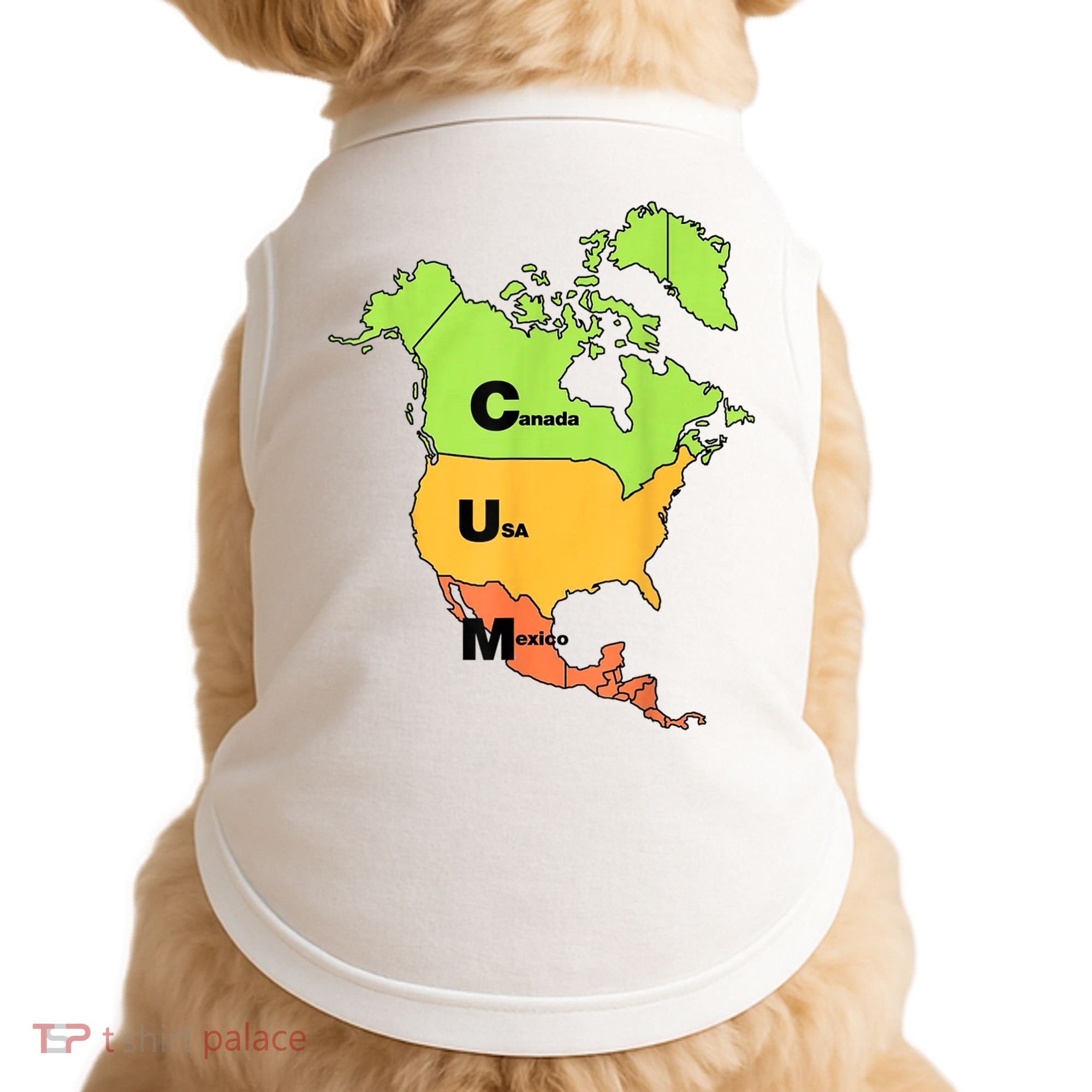 Cum Map Canada Usa And Mexico Doggie Tank