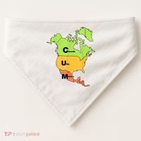 Cum Map Canada Usa And Mexico USA-Made Doggie Bandana thumb 0