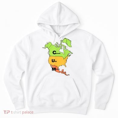 Cum Map Canada Usa And Mexico Hoodie