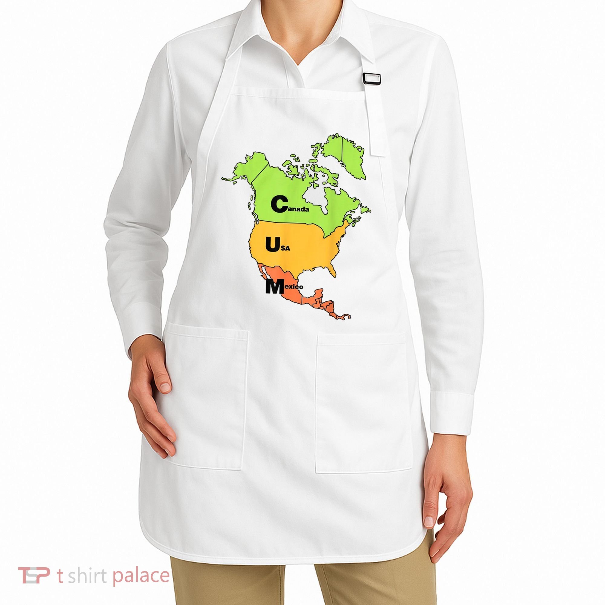 Cum Map Canada Usa And Mexico Apron