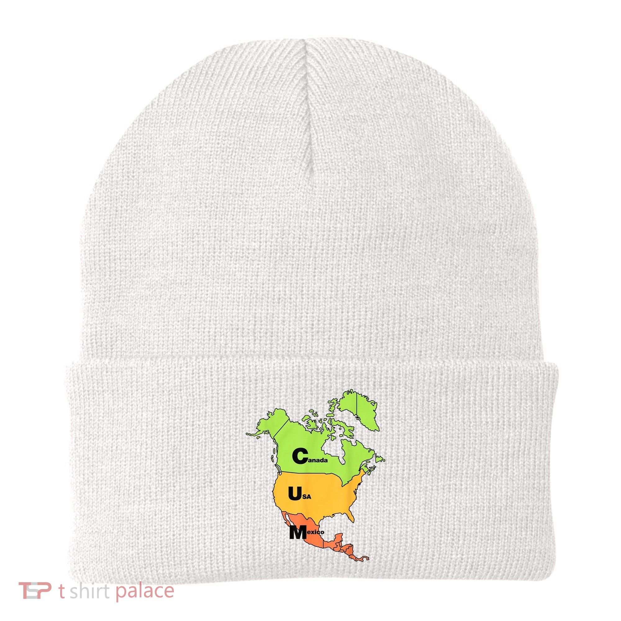 Cum Map Canada Usa And Mexico Beanie