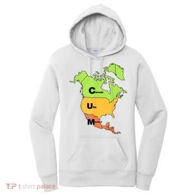 Cum Map Canada Usa And Mexico Women's Hoodie