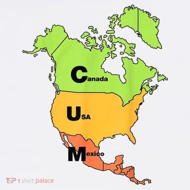 Cum Map Canada Usa And Mexico Tote Bag
