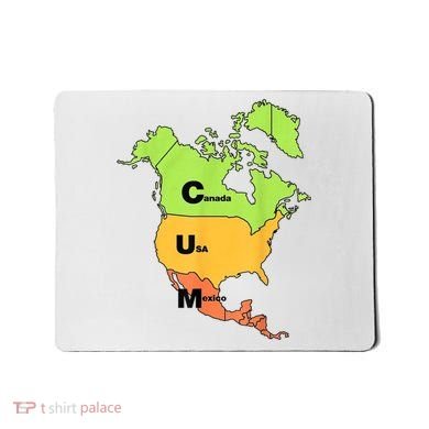 Cum Map Canada Usa And Mexico Mousepad