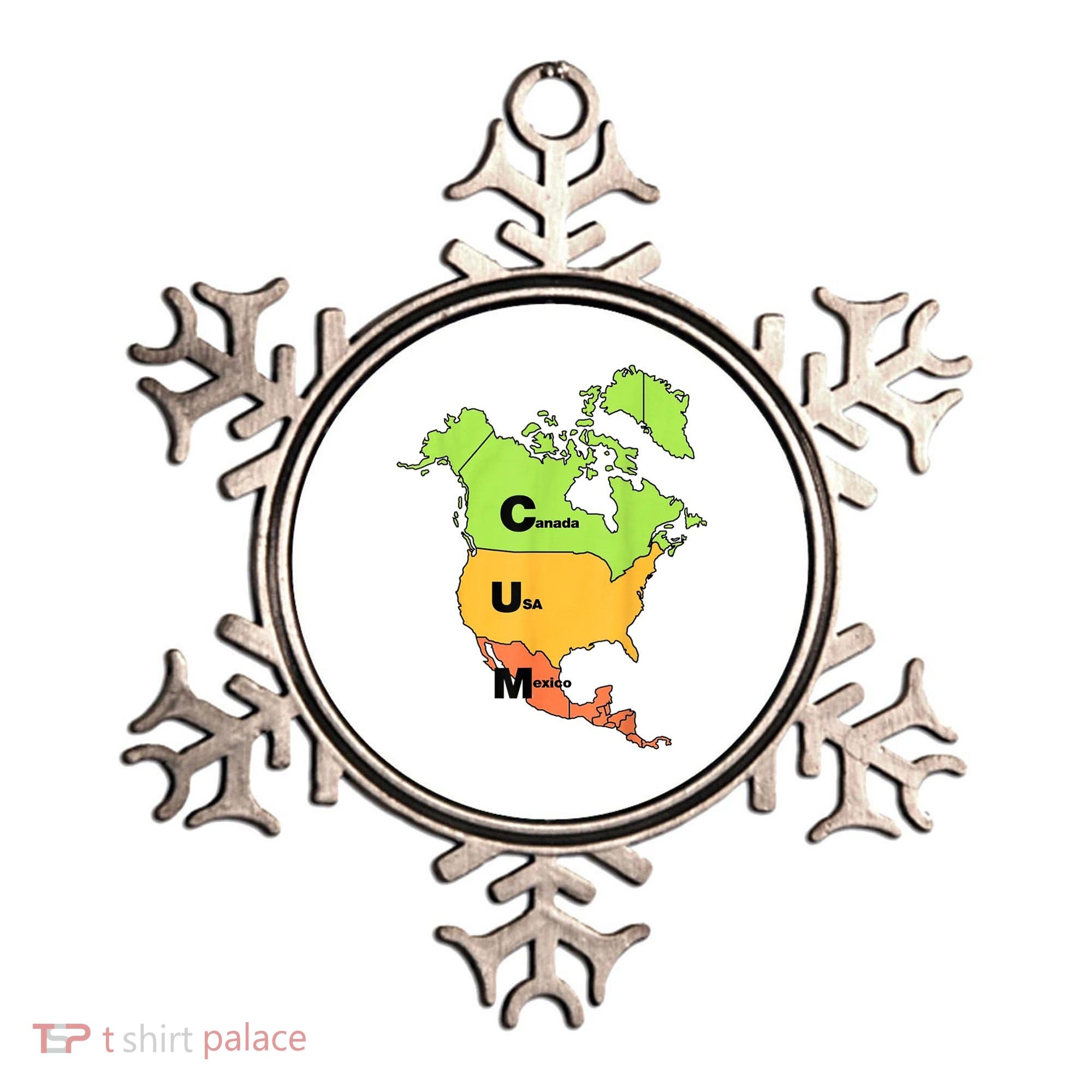 Cum Map Canada Usa And Mexico Ornament