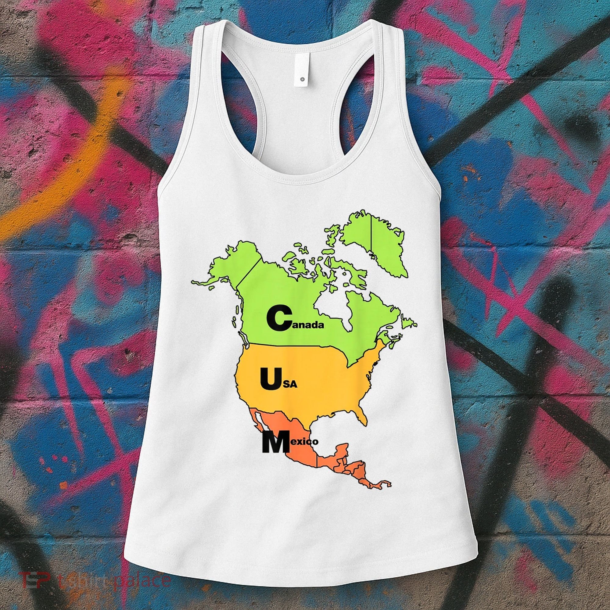Cum Map Canada Usa And Mexico Women's Tank Top