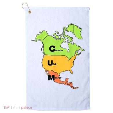 Cum Map Canada Usa And Mexico Golf Towel