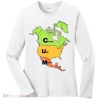 Cum Map Canada Usa And Mexico Women's Long Sleeve Shirt thumb 0