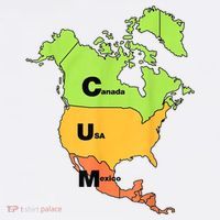 Cum Map Canada Usa And Mexico Plastic Christmas Ball Ornament thumb 1