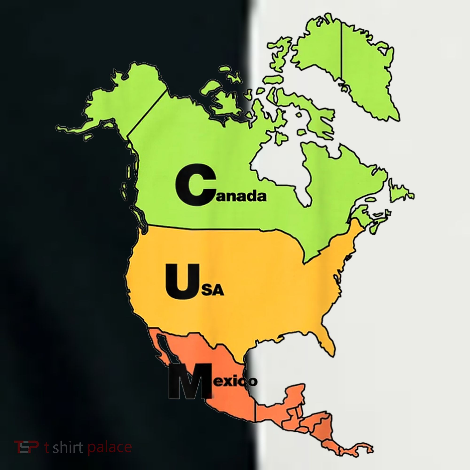 Cum Map Canada Usa And Mexico Women's Tri-Blend 3/4-Sleeve Raglan Shirt