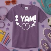 Cute Matching Couples I Yam Kids T-Shirt thumb 3