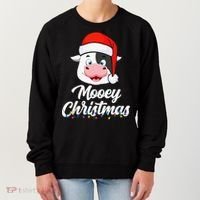 Cow Mooey Christmas Santa For Cow Lovers Women's Sweatshirt thumb 0