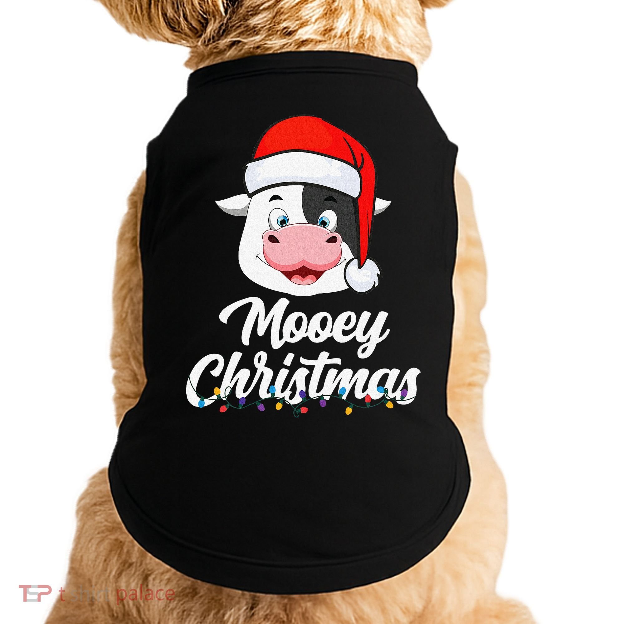 Cow Mooey Christmas Santa For Cow Lovers Doggie Tank