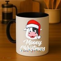 Cow Mooey Christmas Santa For Cow Lovers Coffee Mug thumb 4