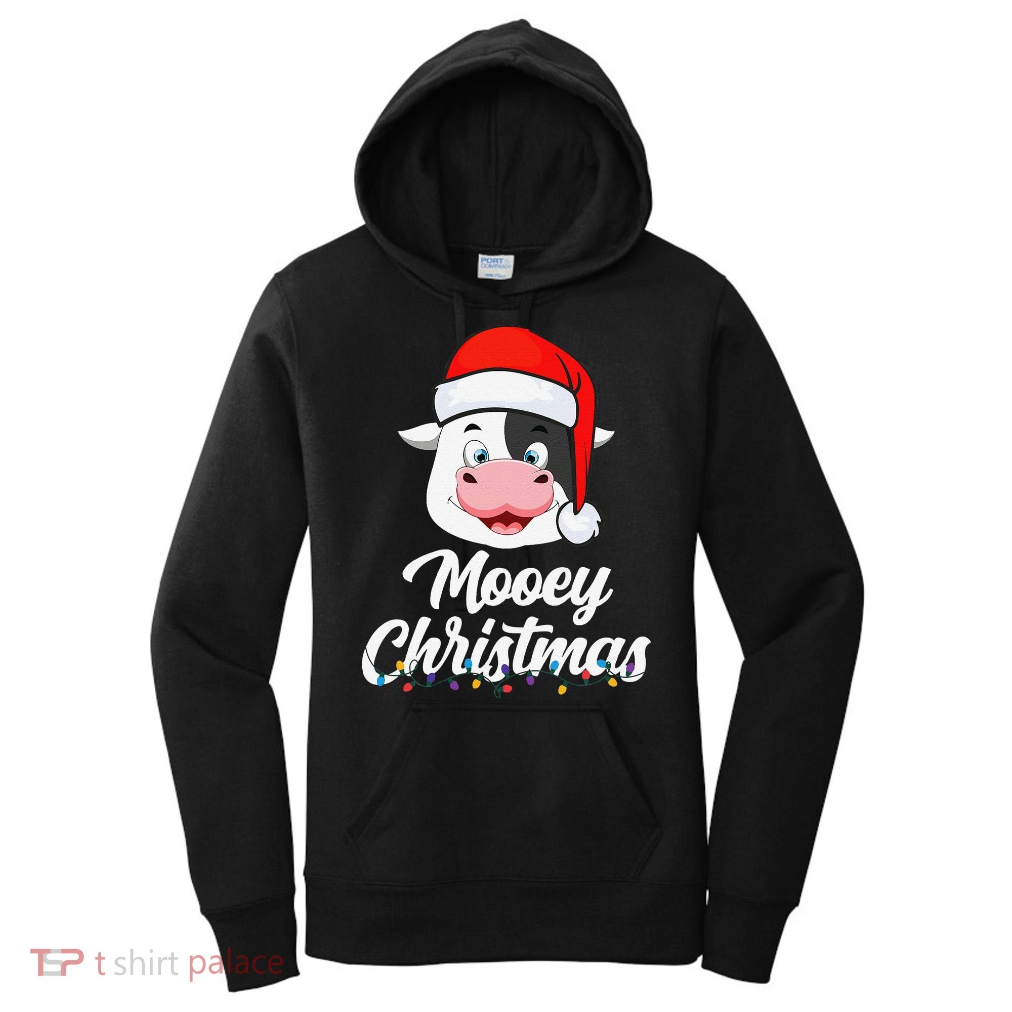 Cow Mooey Christmas Santa For Cow Lovers Women's Hoodie