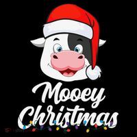 Cow Mooey Christmas Santa For Cow Lovers Women's Hoodie thumb 2