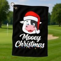 Cow Mooey Christmas Santa For Cow Lovers Golf Towel thumb 1