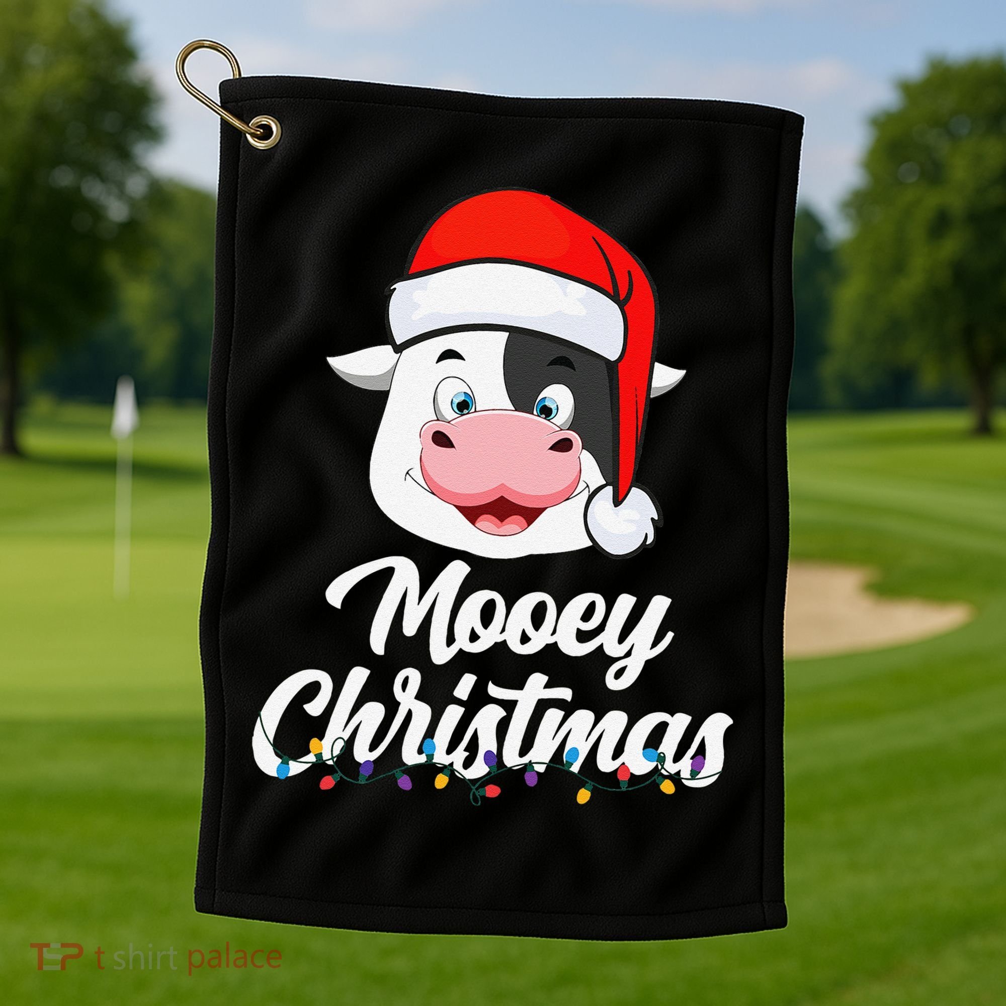 Cow Mooey Christmas Santa For Cow Lovers Golf Towel