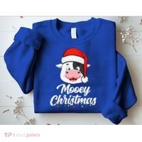Cow Mooey Christmas Santa For Cow Lovers Sweatshirt thumb 2