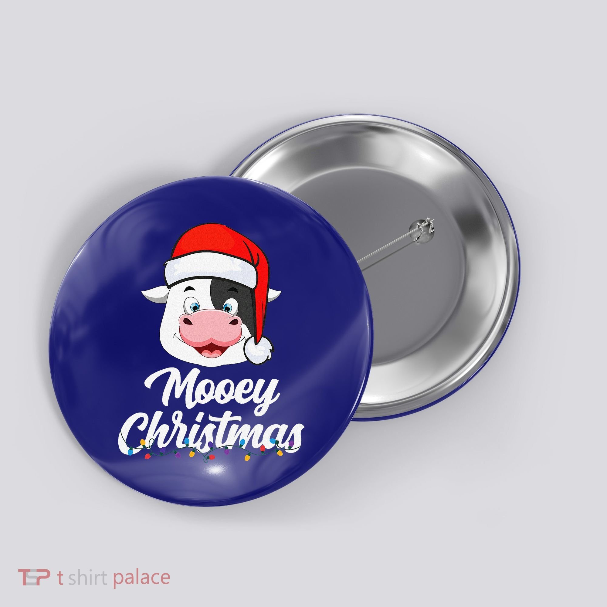 Cow Mooey Christmas Santa For Cow Lovers Button