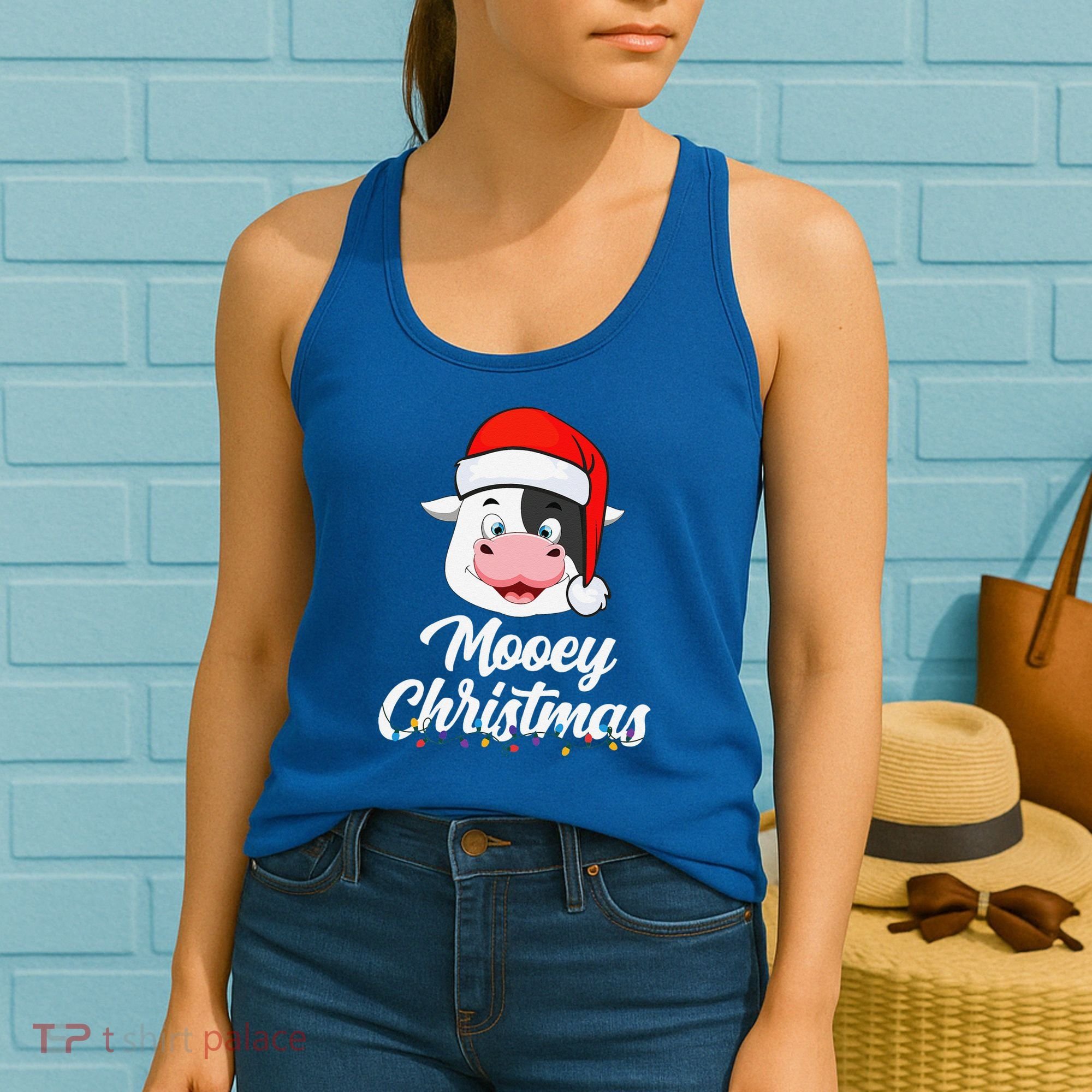Cow Mooey Christmas Santa For Cow Lovers Women's Tank Top