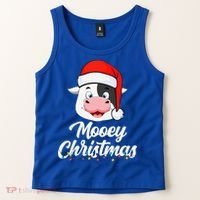 Cow Mooey Christmas Santa For Cow Lovers Tank Top thumb 2