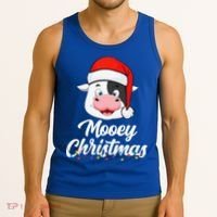 Cow Mooey Christmas Santa For Cow Lovers Tank Top thumb 3