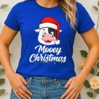 Cow Mooey Christmas Santa For Cow Lovers Women's T-Shirt thumb 2