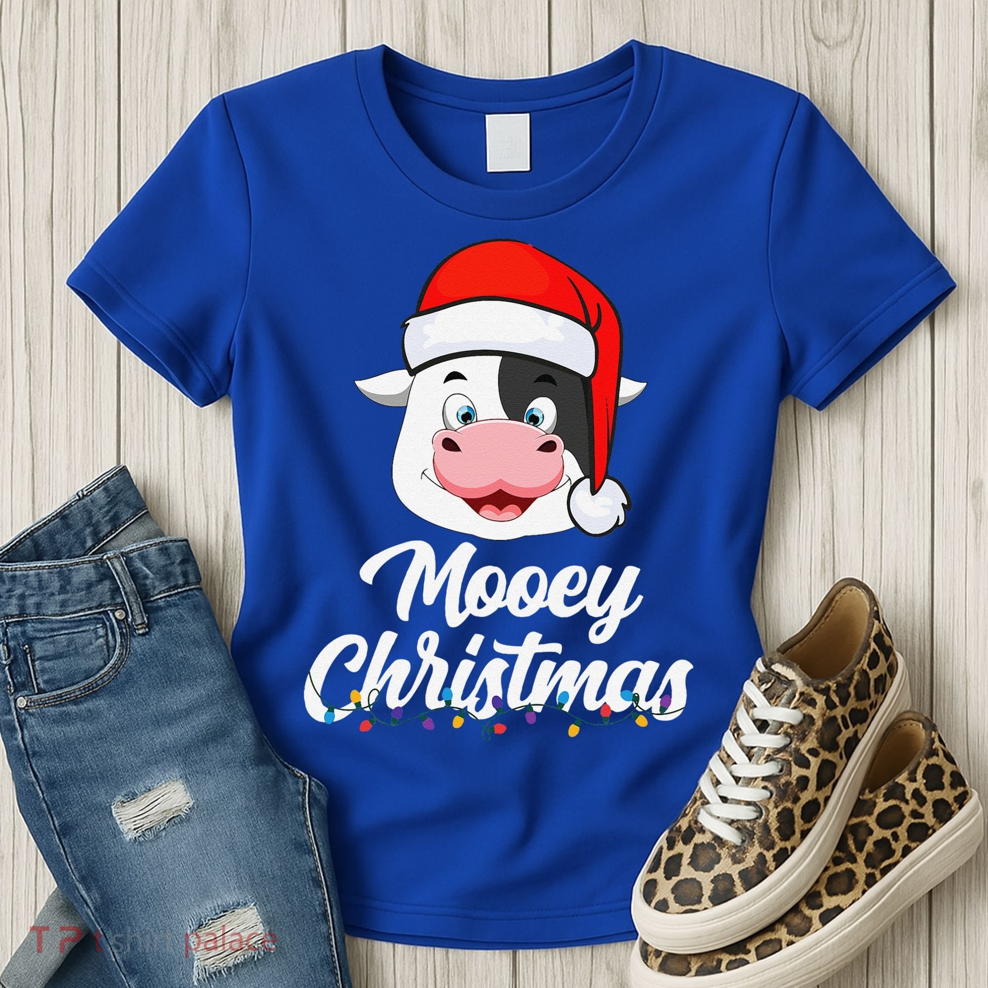 Cow Mooey Christmas Santa For Cow Lovers Women's T-Shirt