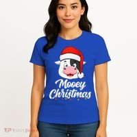 Cow Mooey Christmas Santa For Cow Lovers Women's T-Shirt thumb 4
