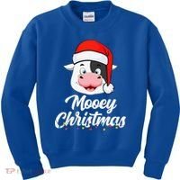 Cow Mooey Christmas Santa For Cow Lovers Kids Sweatshirt thumb 0
