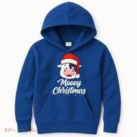 Cow Mooey Christmas Santa For Cow Lovers Kids Hoodie thumb 0