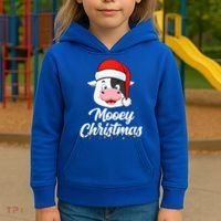Cow Mooey Christmas Santa For Cow Lovers Kids Hoodie thumb 3