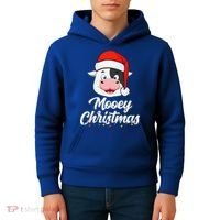 Cow Mooey Christmas Santa For Cow Lovers Kids Hoodie thumb 4