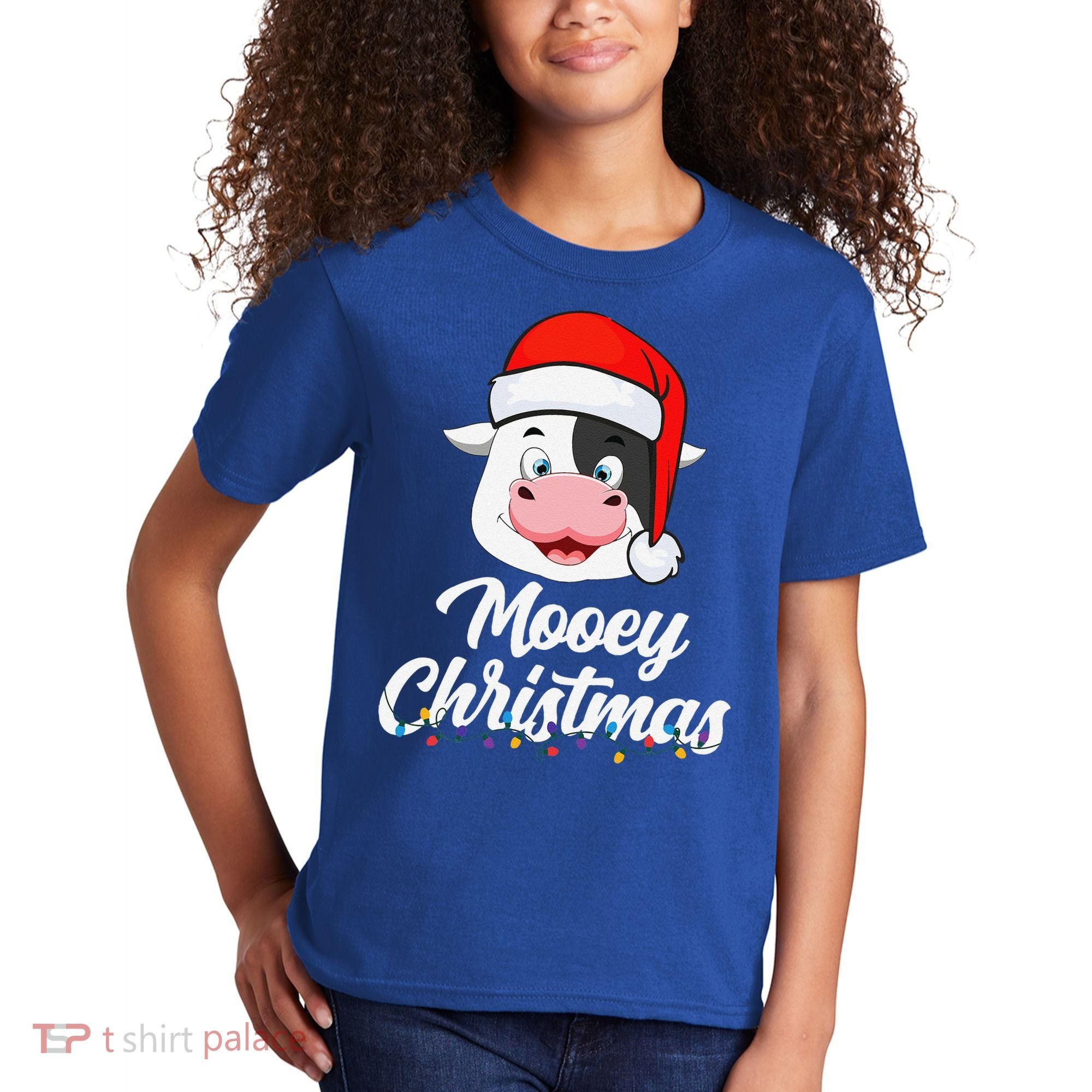 Cow Mooey Christmas Santa For Cow Lovers Kids T-Shirt