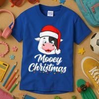 Cow Mooey Christmas Santa For Cow Lovers Kids T-Shirt thumb 3