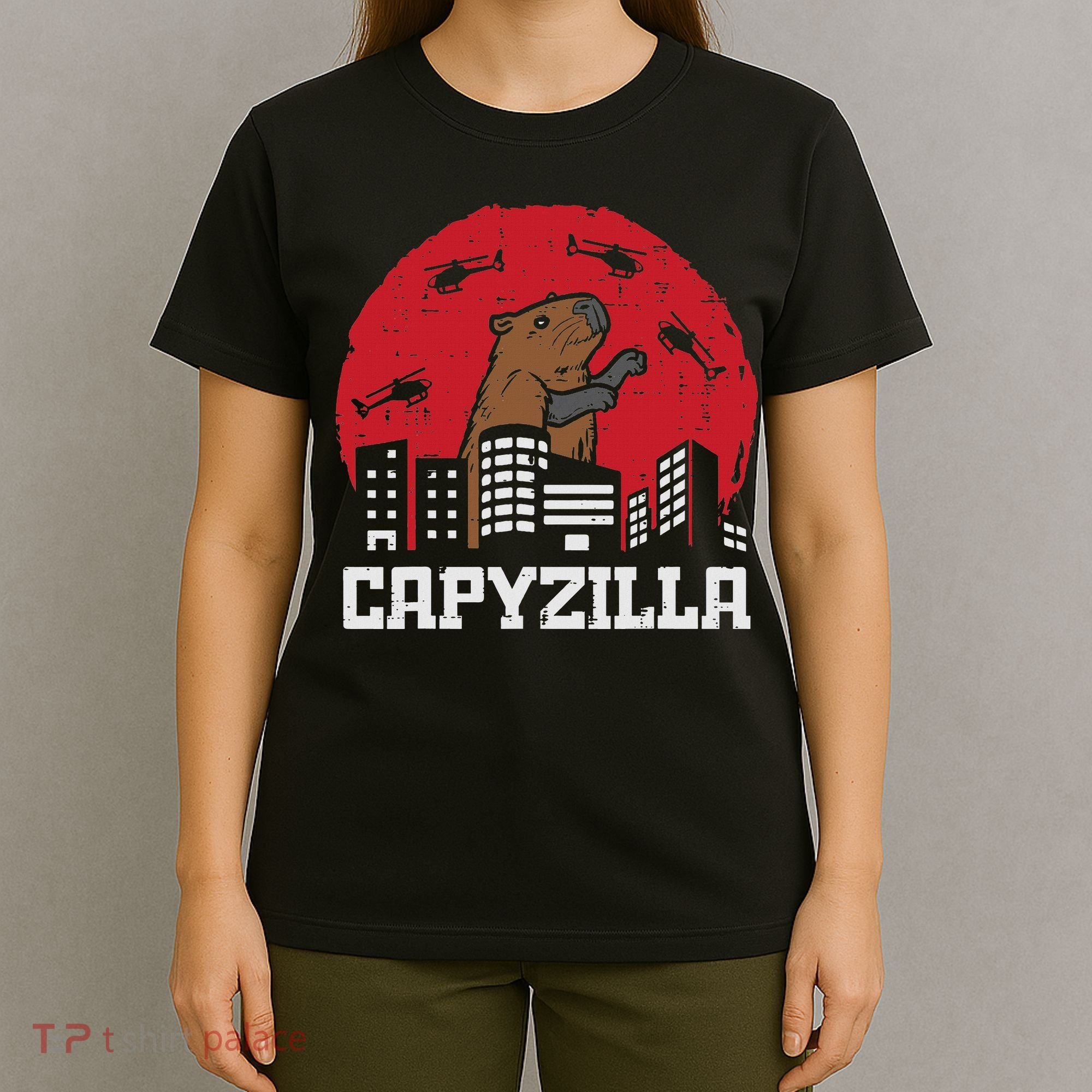 Capybara Monster Capyzilla Funny Capy Rodent Women T-Shirt