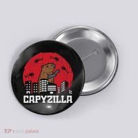 Capybara Monster Capyzilla Funny Capy Rodent Women Button thumb 0