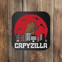 Capybara Monster Capyzilla Funny Capy Rodent Women Coaster thumb 0