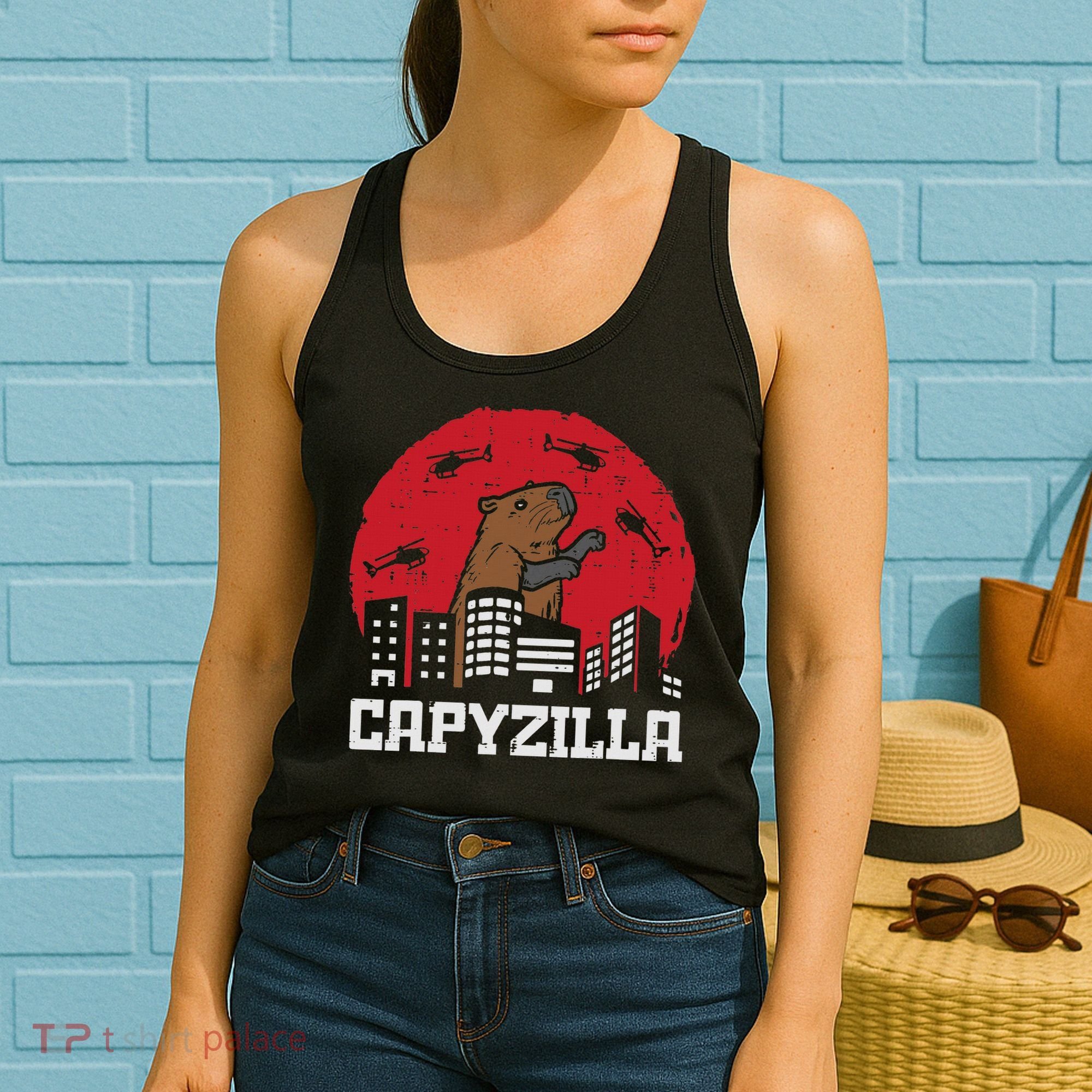 Capybara Monster Capyzilla Funny Capy Rodent Women Women's Tank Top