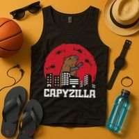 Capybara Monster Capyzilla Funny Capy Rodent Women Tank Top thumb 4