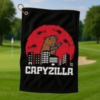 Capybara Monster Capyzilla Funny Capy Rodent Women Golf Towel thumb 1