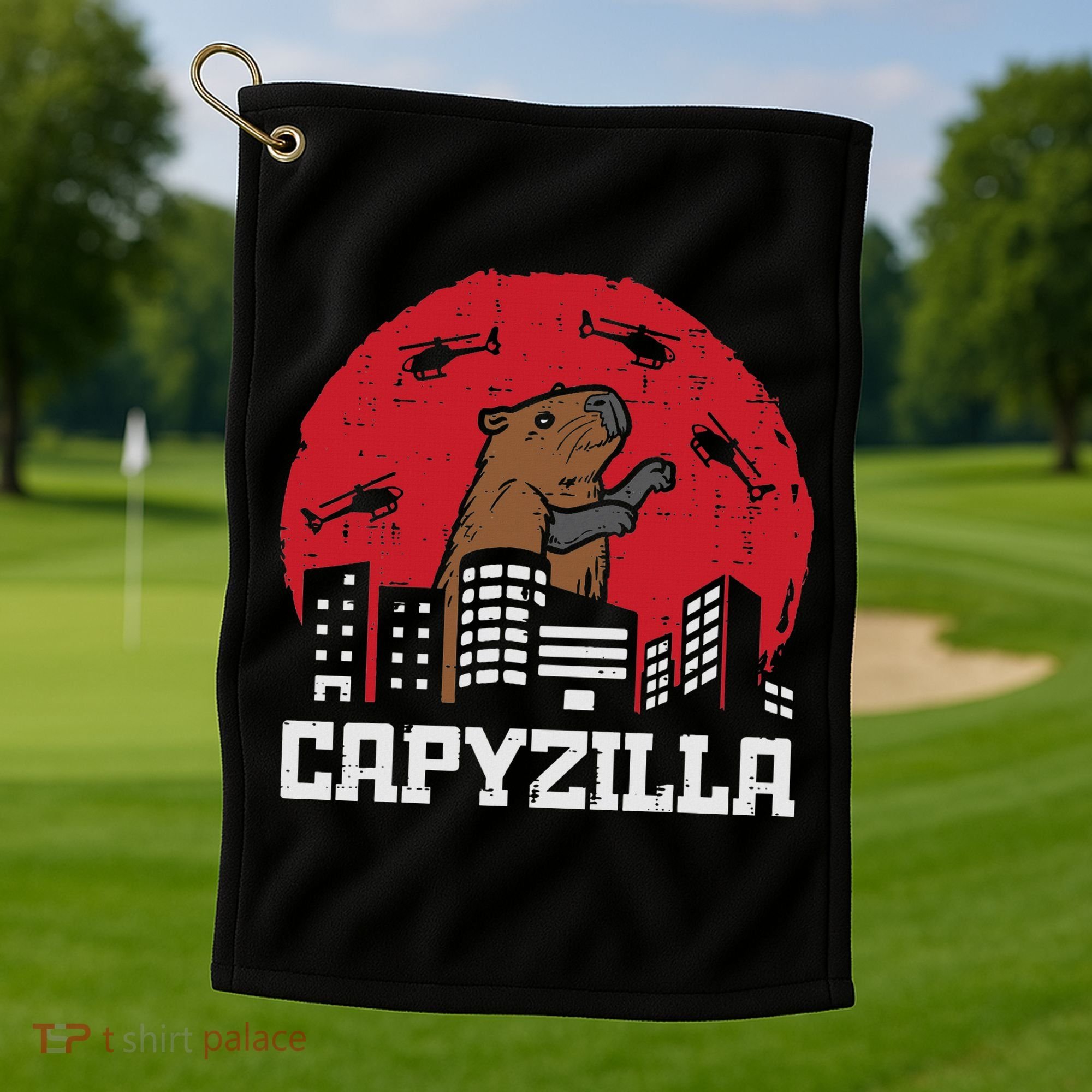 Capybara Monster Capyzilla Funny Capy Rodent Women Golf Towel