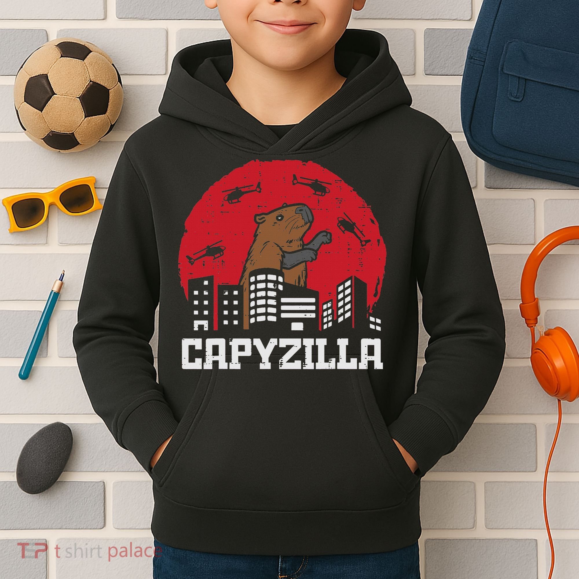 Capybara Monster Capyzilla Funny Capy Rodent Women Kids Hoodie