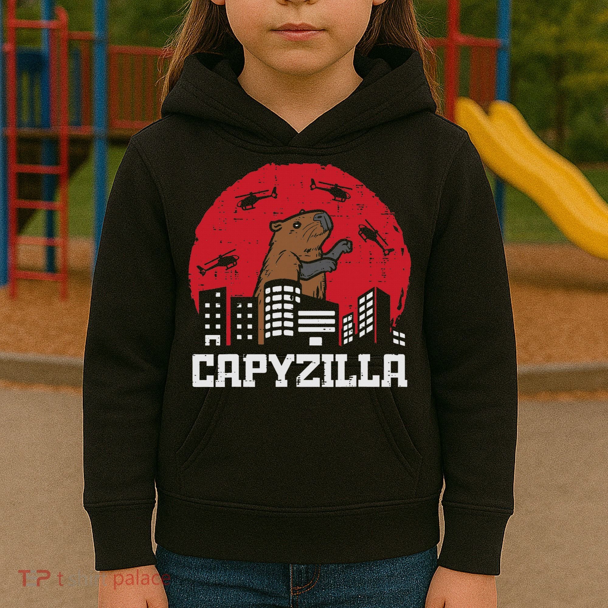 Capybara Monster Capyzilla Funny Capy Rodent Women Kids Hoodie