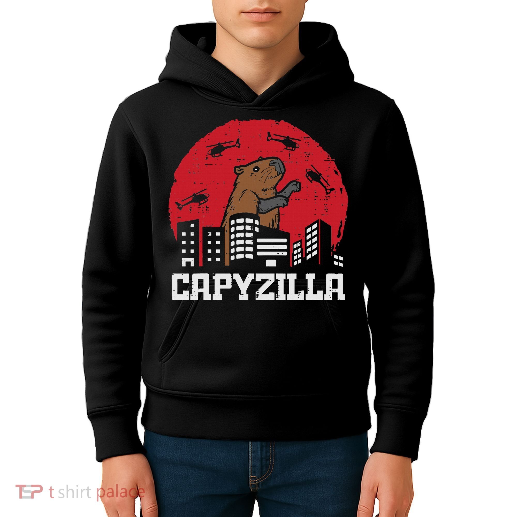 Capybara Monster Capyzilla Funny Capy Rodent Women Kids Hoodie