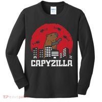 Capybara Monster Capyzilla Funny Capy Rodent Women Kids Long Sleeve Shirt thumb 0