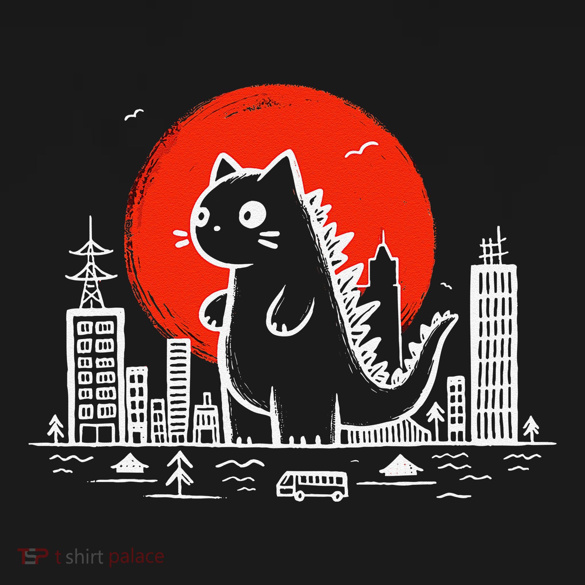 Catzilla Monster Cat Memes Retro Japan Kawaii Kaiju Backpack