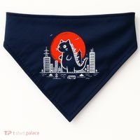 Catzilla Monster Cat Memes Retro Japan Kawaii Kaiju USA-Made Doggie Bandana thumb 0
