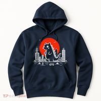 Catzilla Monster Cat Memes Retro Japan Kawaii Kaiju Hoodie thumb 0